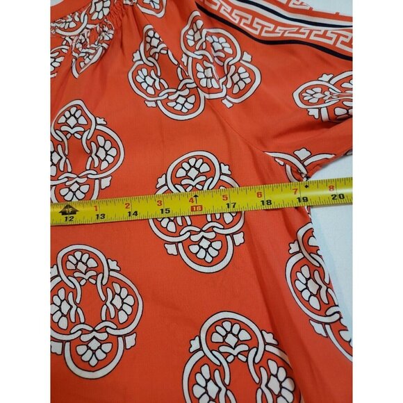 Crown & Ivy Womens Printed Boho Blouse With 3/4 Sleeves & Elastic Cuffs Size S - Picture 10 of 14